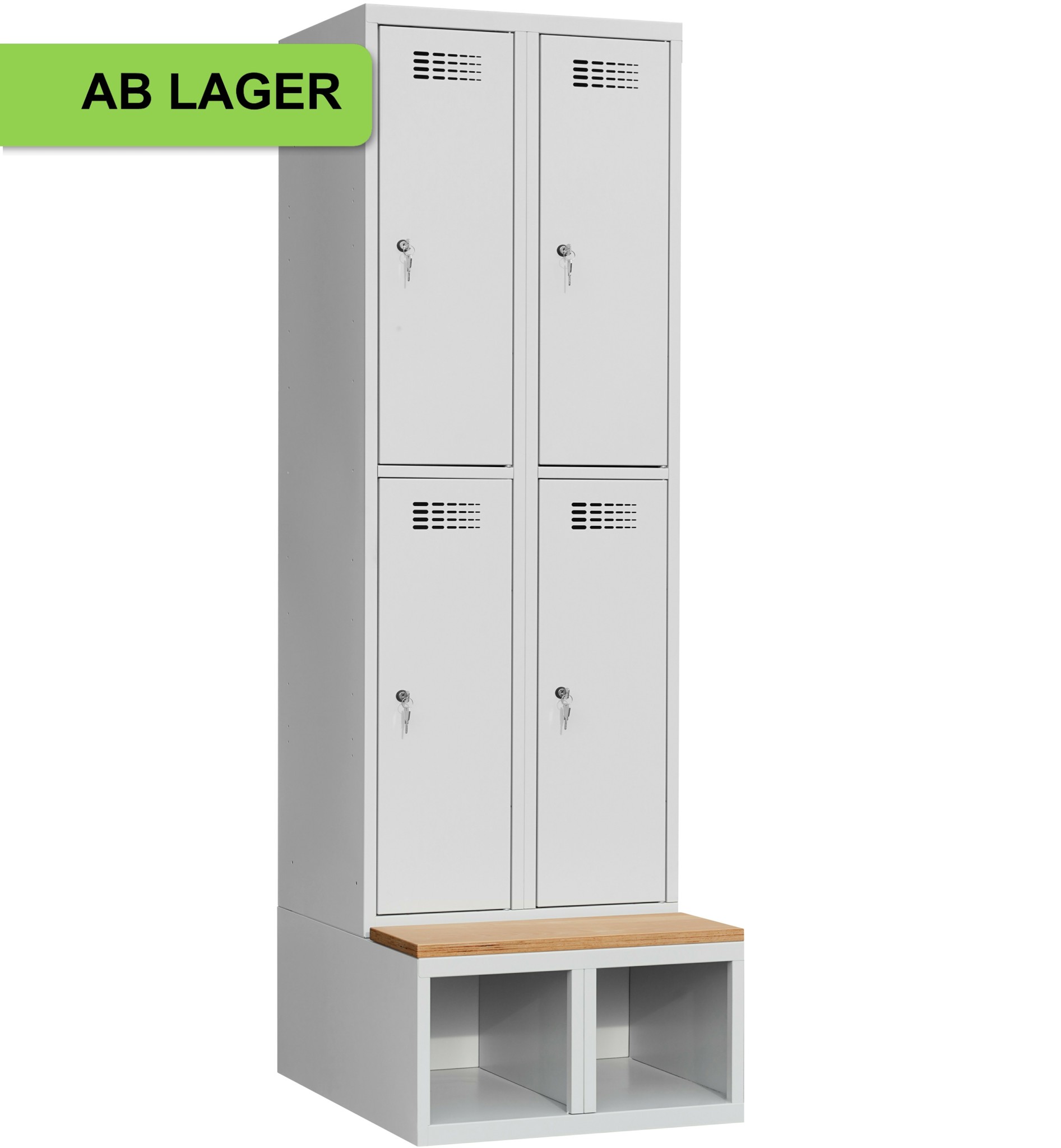 Garderobenschrank auf Schuhfach mit Sitzbank ab Lager