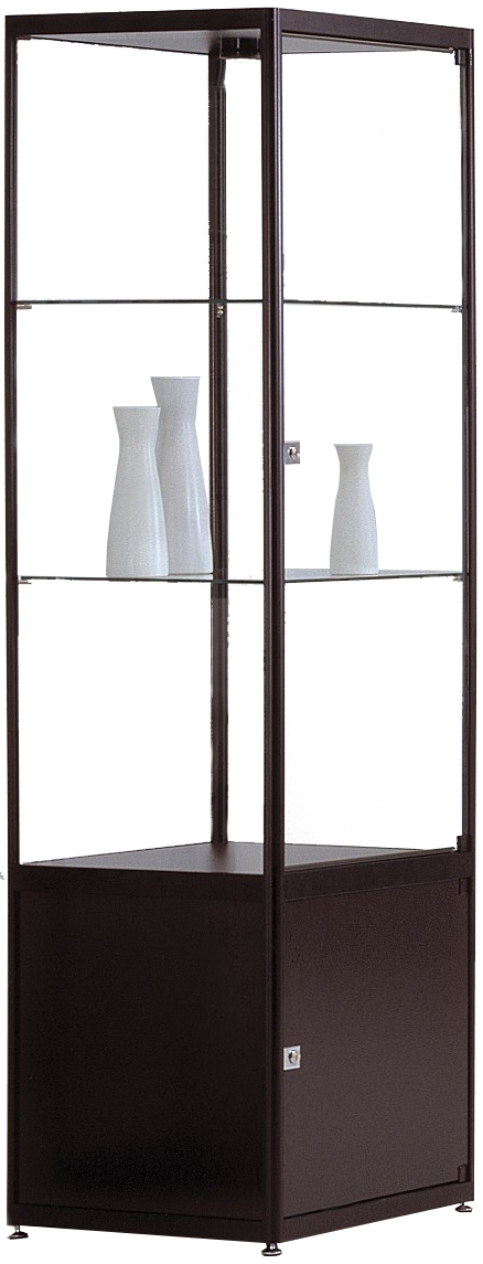 Säulenvitrine mit Staufach 1820x500x500 mm HxBxT