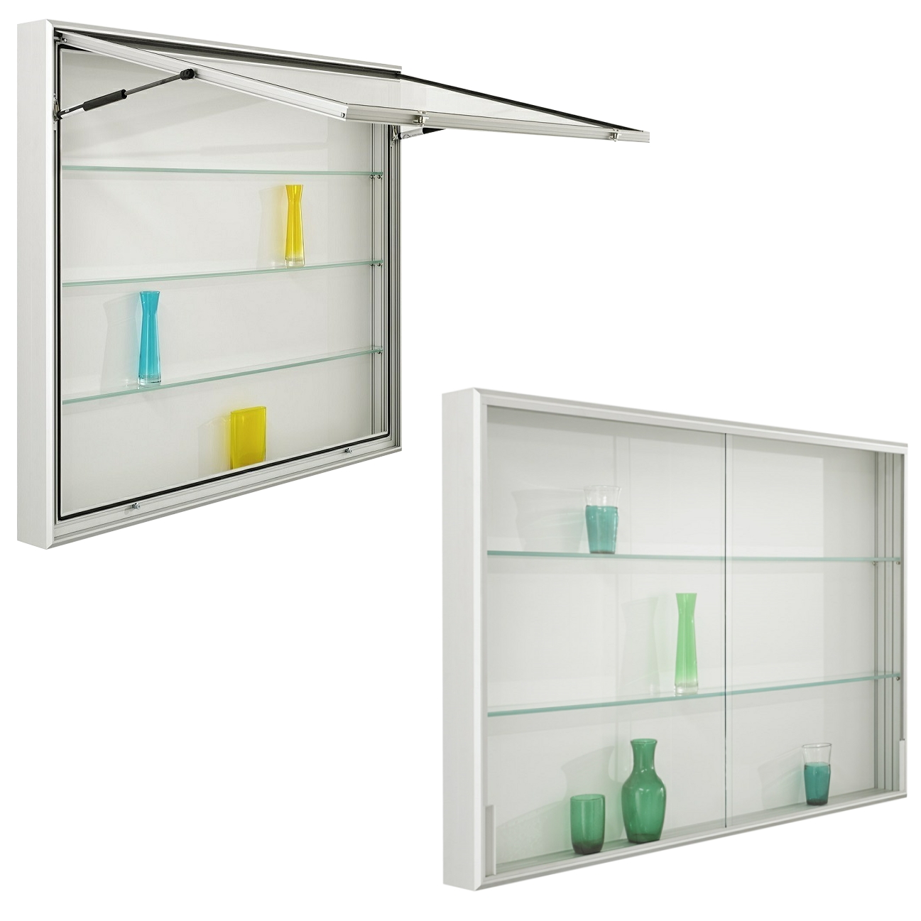 Wandvitrine 600x800x140 mm HxBxT, mit  ESG-Verglasung