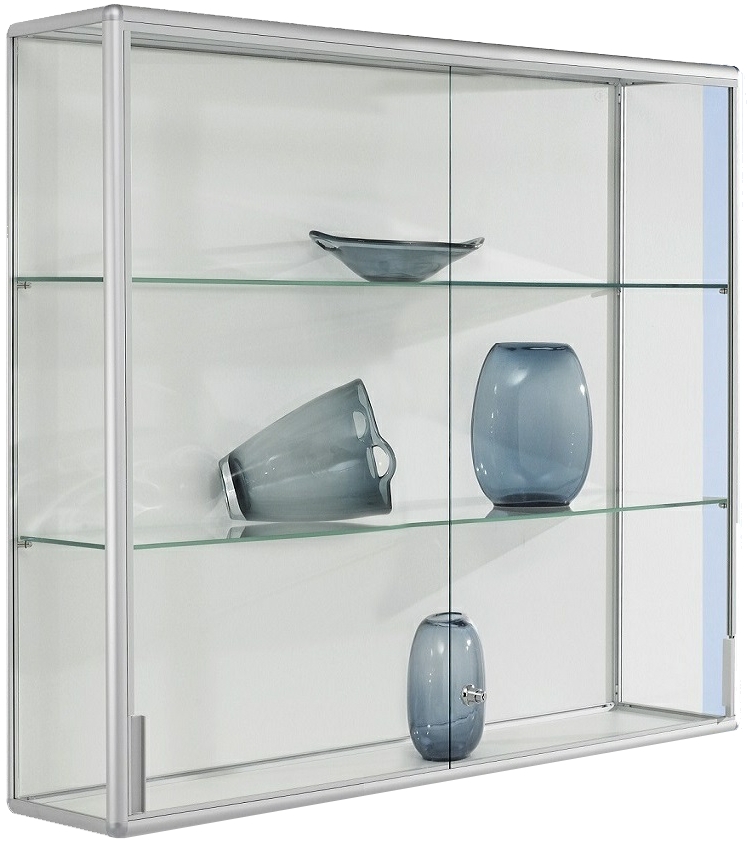 Wandvitrine 1020x1020x300 mm HxBxT, mit ESG-Verglasung