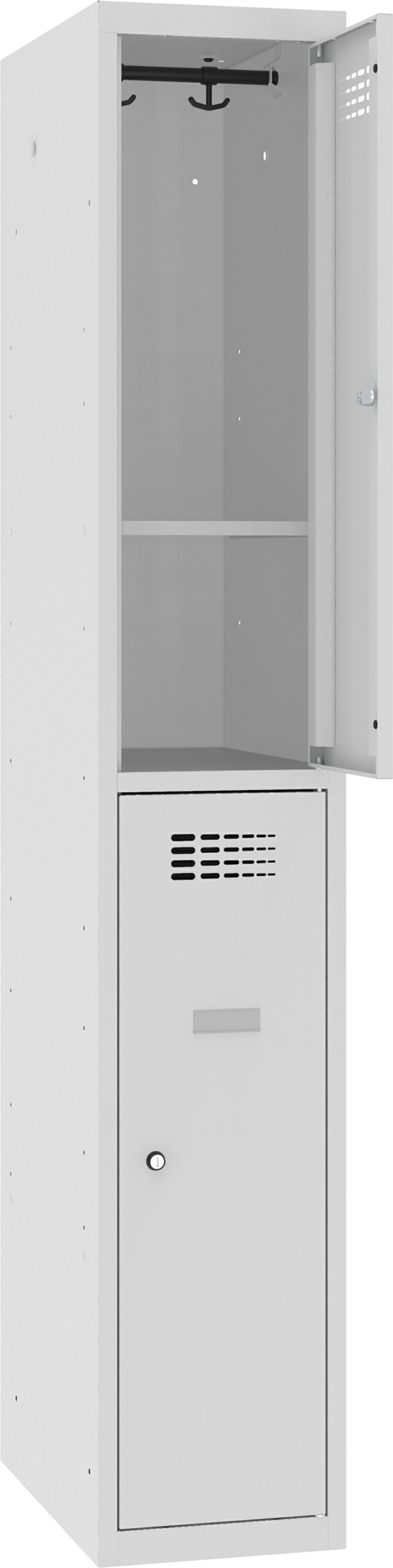 Garderobenschrank, Breite 300 mm 1 Abteil mit 2 Fächer übereinander, SUS 312 W Z