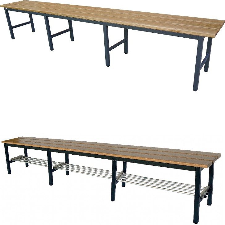 Freistehende Sitzbank Länge 2500 mm, Tiefe 380 mm