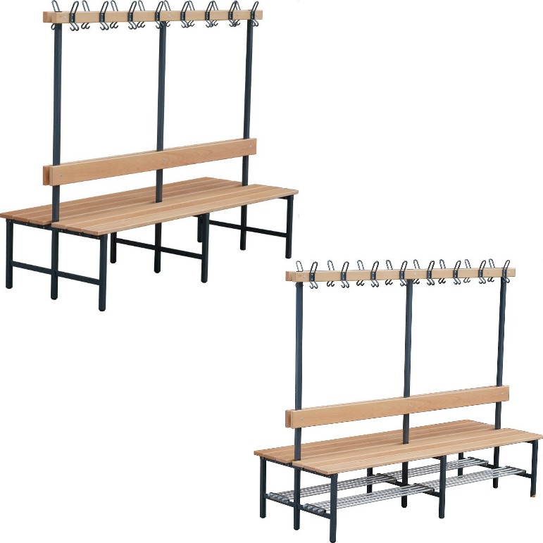 Doppelseitige Sitzbank Länge 2000 mm, Tiefe 780 mm