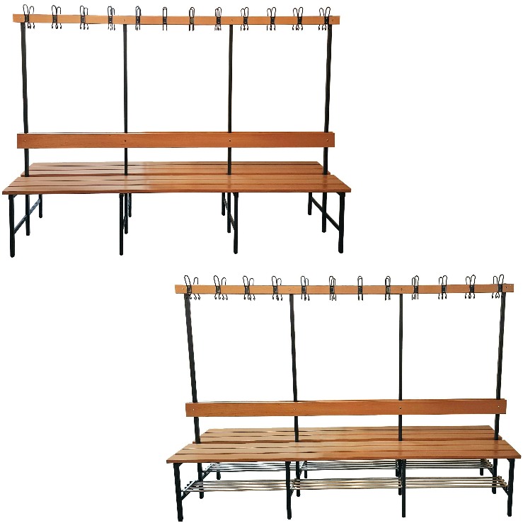 Doppelseitige Sitzbank Länge 2500 mm, Tiefe 780 mm