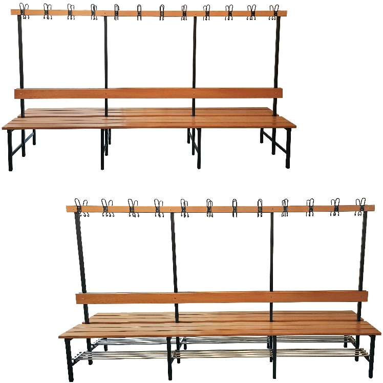 Doppelseitige Sitzbank Länge 3000 mm, Tiefe 780 mm