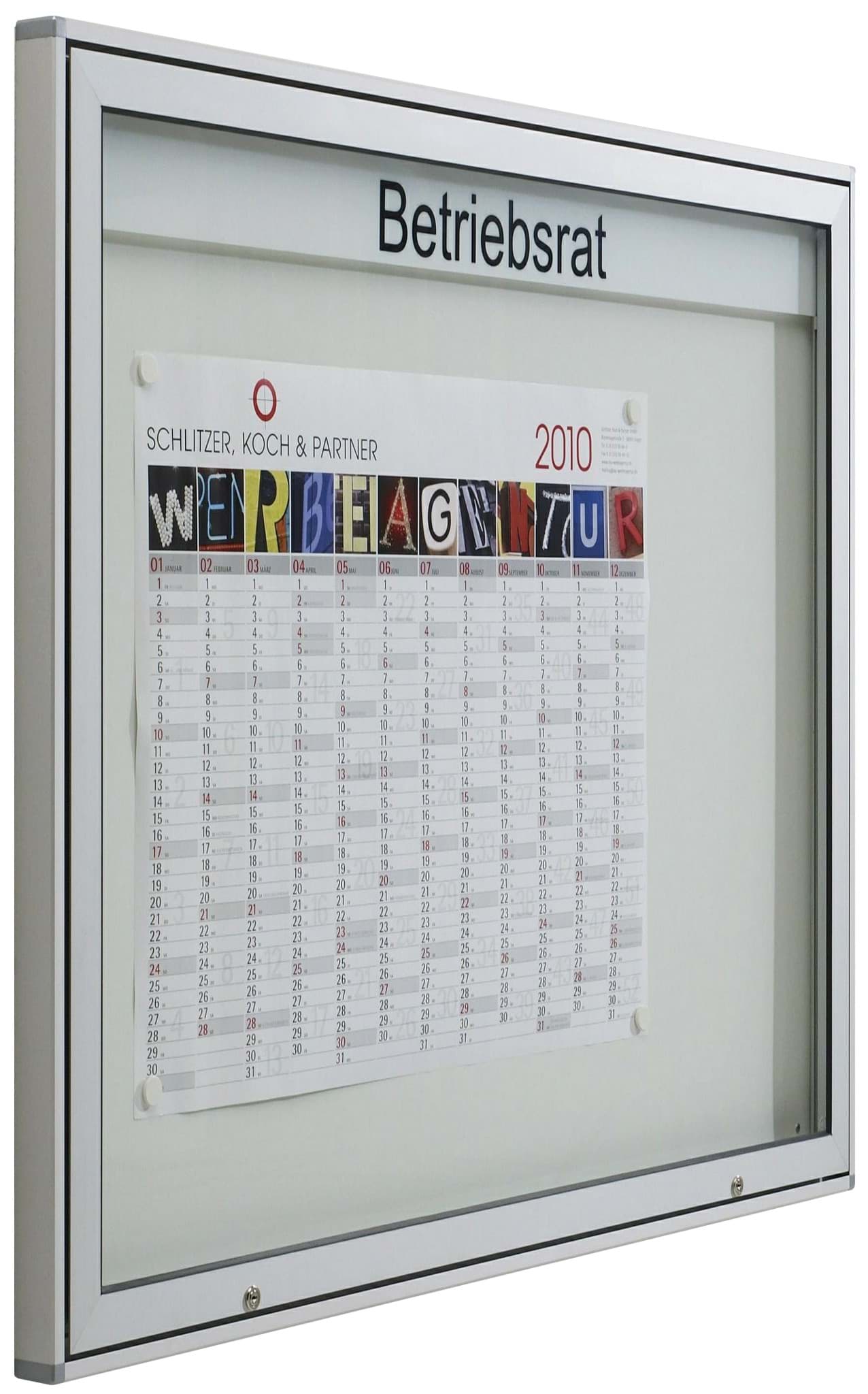 Schaukasten für 4 x A4-Seiten, 530x710x55 mm BxHxT