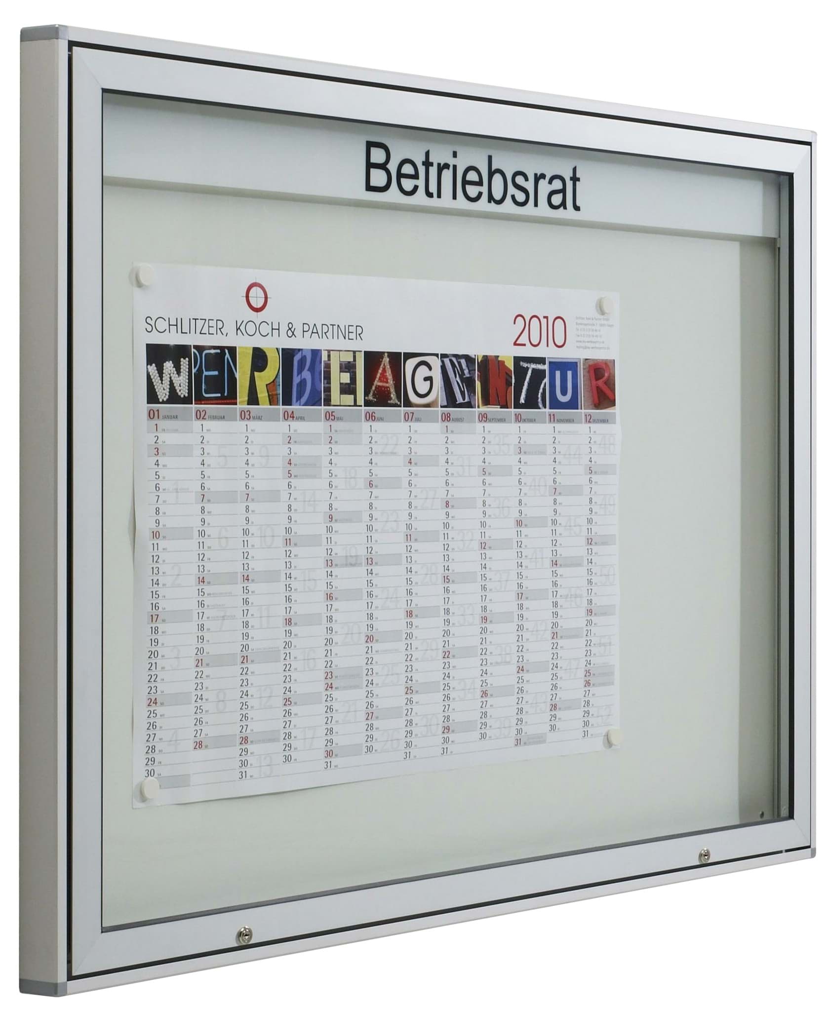 Schaukasten für 21 x A4-Seiten, 1580x1010x55 mm BxHxT