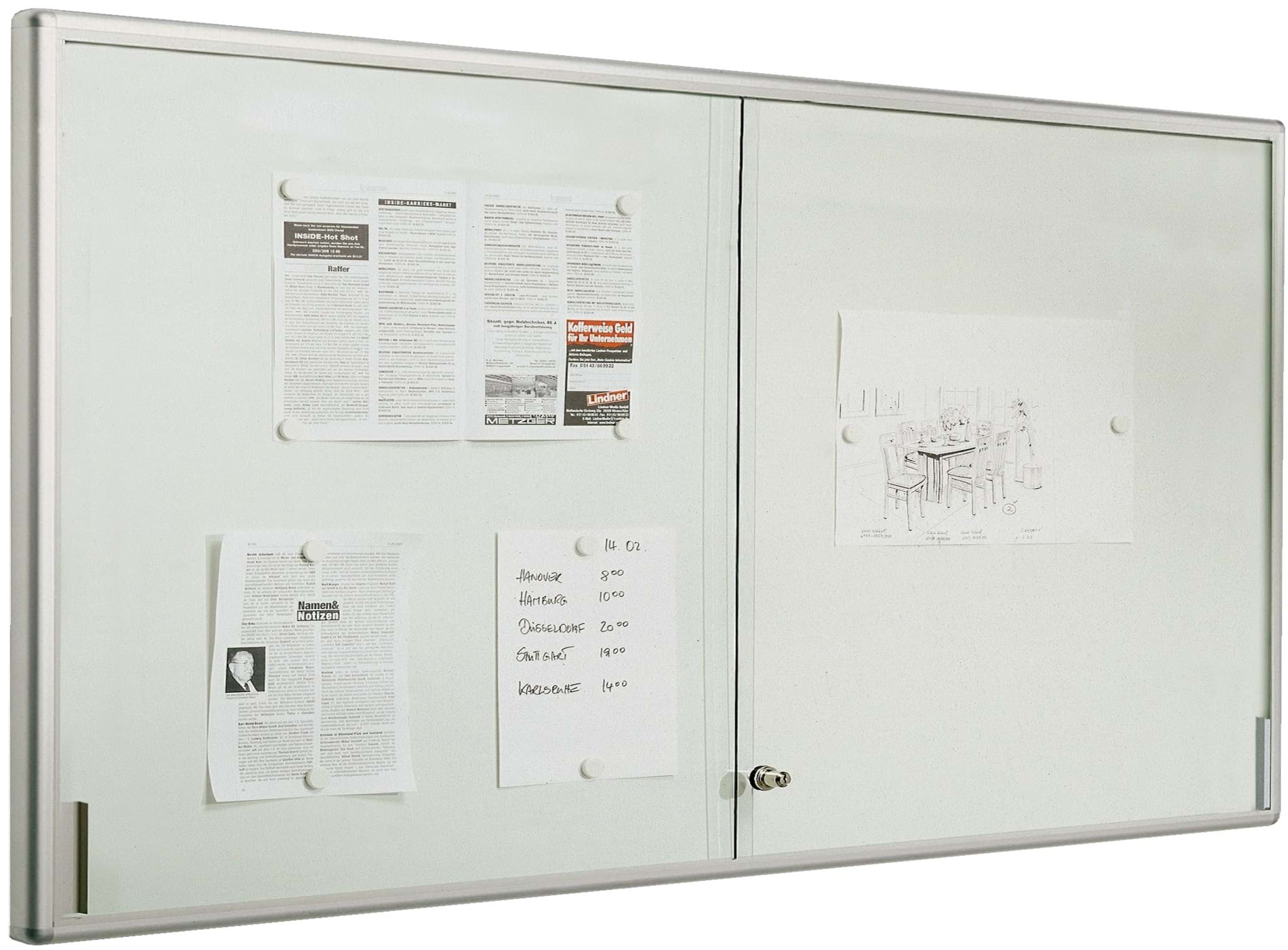 Schaukasten für 27 x A4-Seiten, 1970x970x50 mm BxHxT