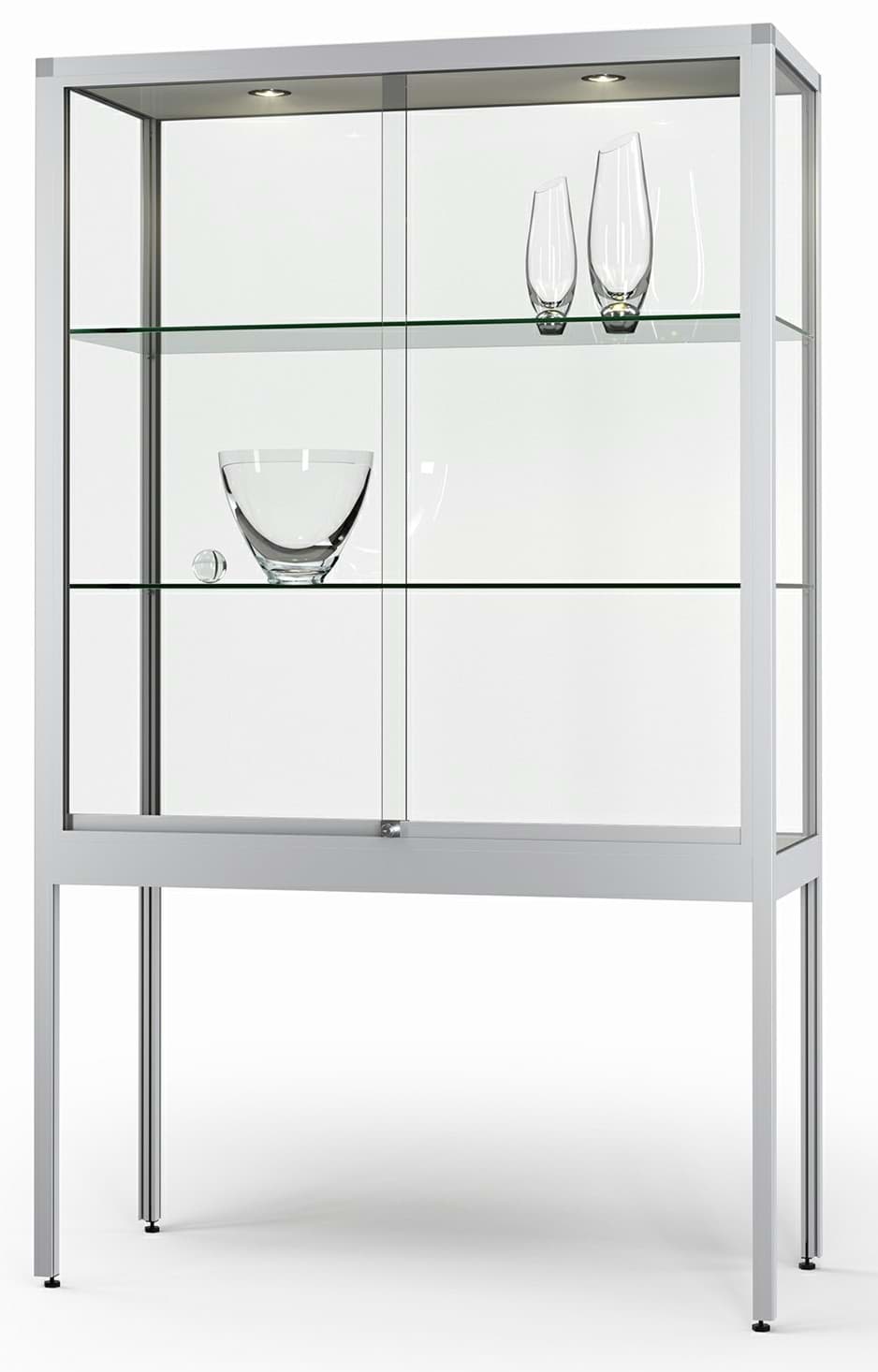 Vitrine auf Standbeinen, 2000x1220x520 mm HxBxT