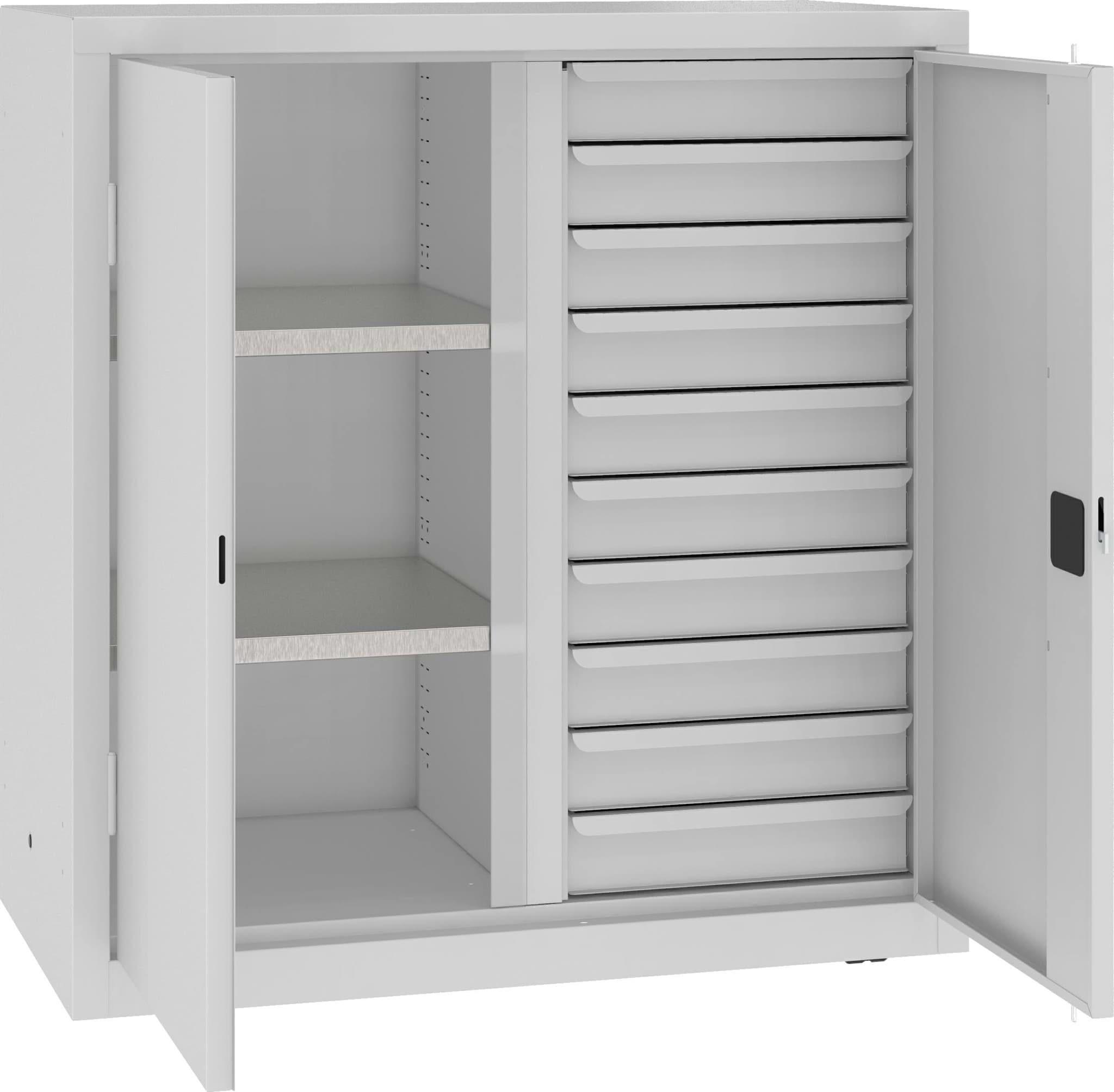 Werkstattschrank mit Trennwand, 1040x1000x500 mm HxBxT MSW 110/5-15