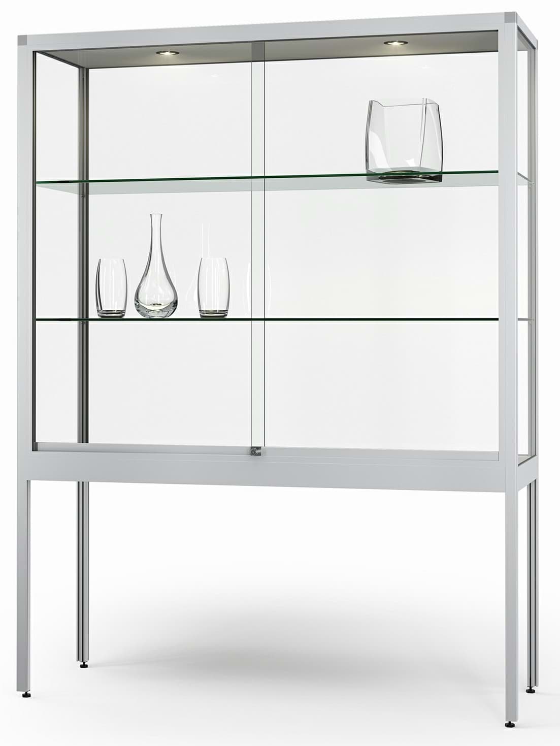Vitrine auf Standbeinen, 2000x1520x520 mm HxBxT