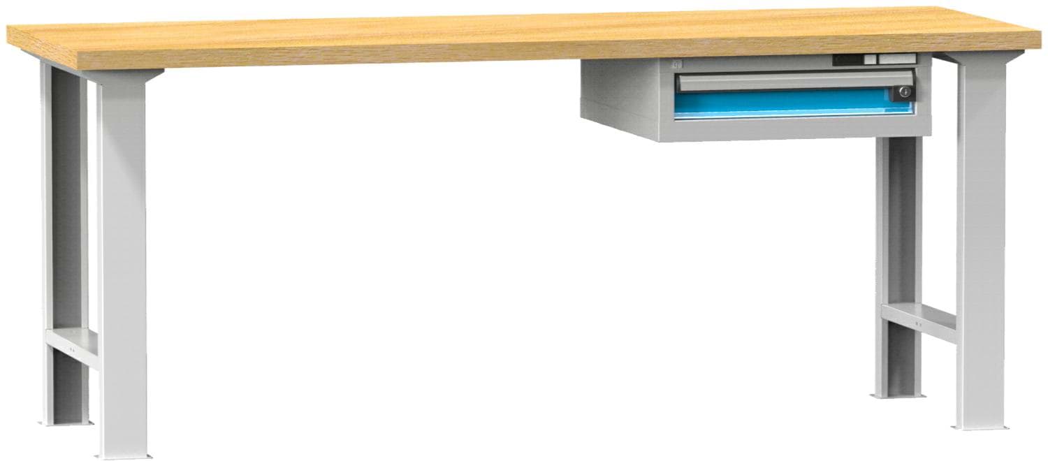Werkbank fixe Höhe mit Schublade, 2500x800x880 mm LxTxH