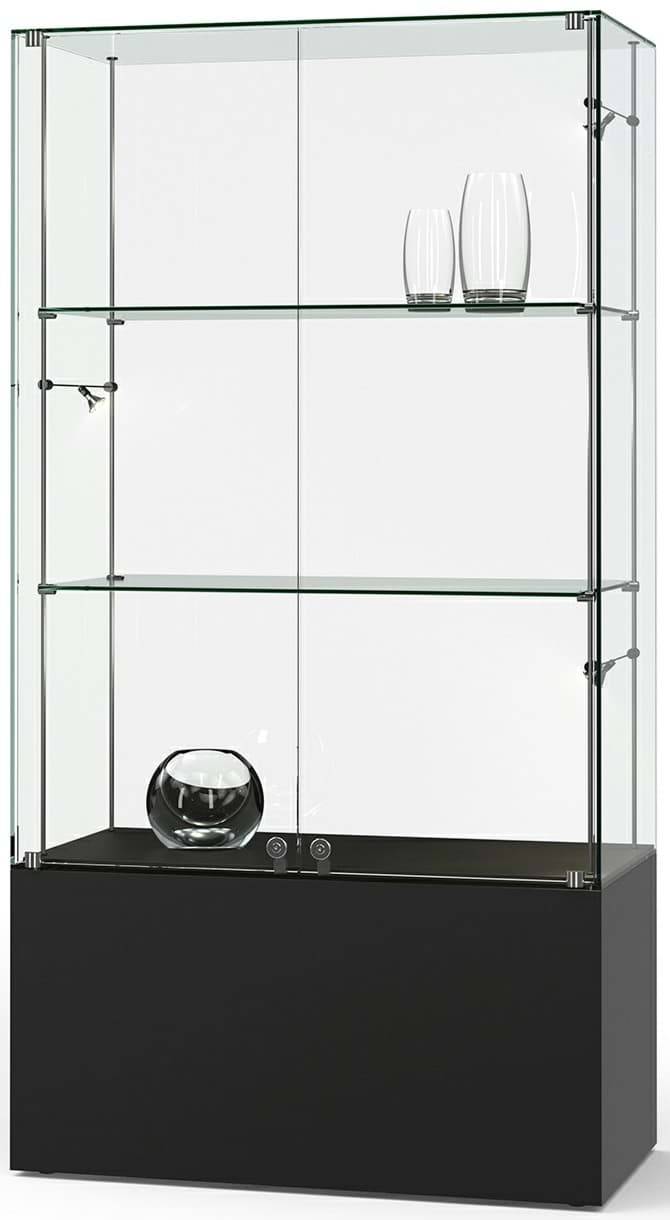 Standvitrine auf hohem Sockel, 1900x1000x500 mm HxBxT