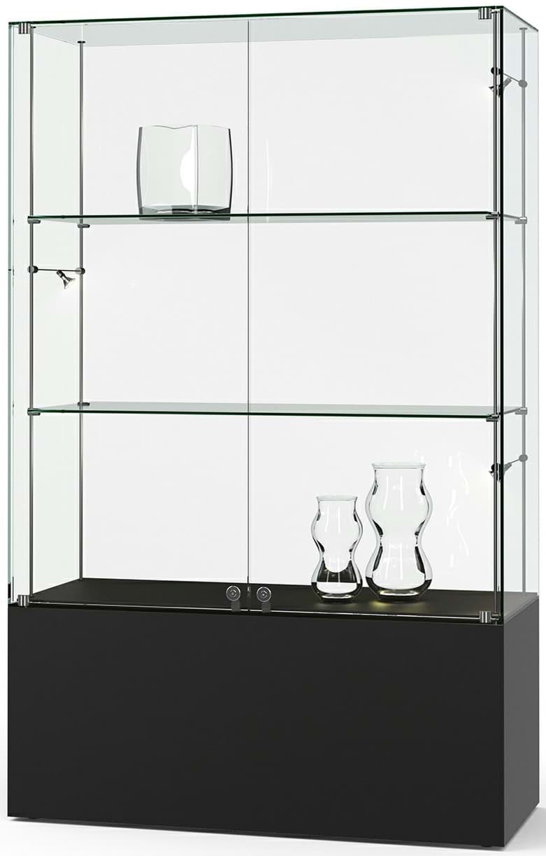 Standvitrine auf hohem Sockel, 1900x1200x500 mm HxBxT