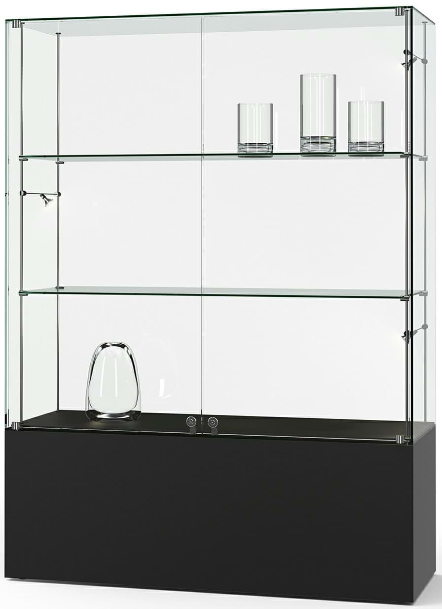Standvitrine auf hohem Sockel, 1900x1400x500 mm HxBxT