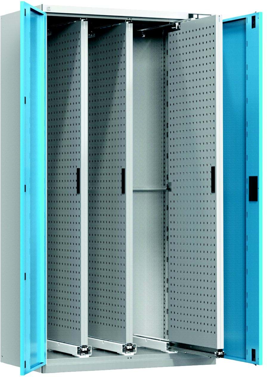 Vertikaler Schrank mit ausziehbaren Lochplatten 1950x1044x655 mm HxBxT VSP1