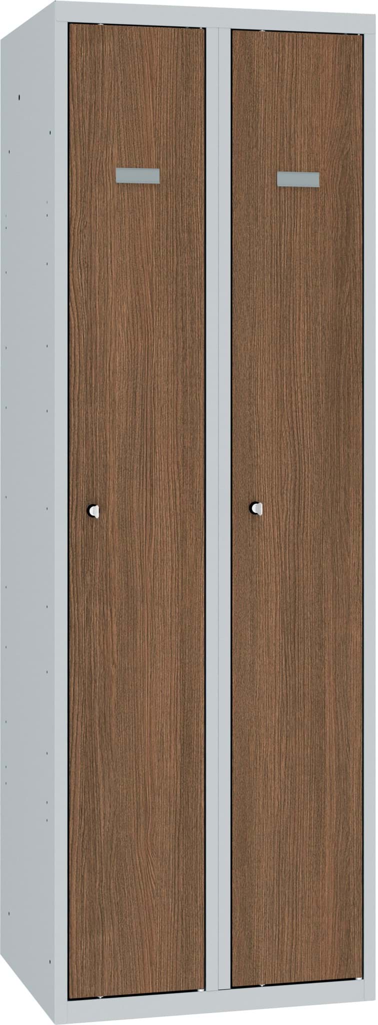 Garderobenschrank mit Eichenlaminat, 2 Abteile mit 300 mm Abteilbreite, SUM 320 W, 1 pkt