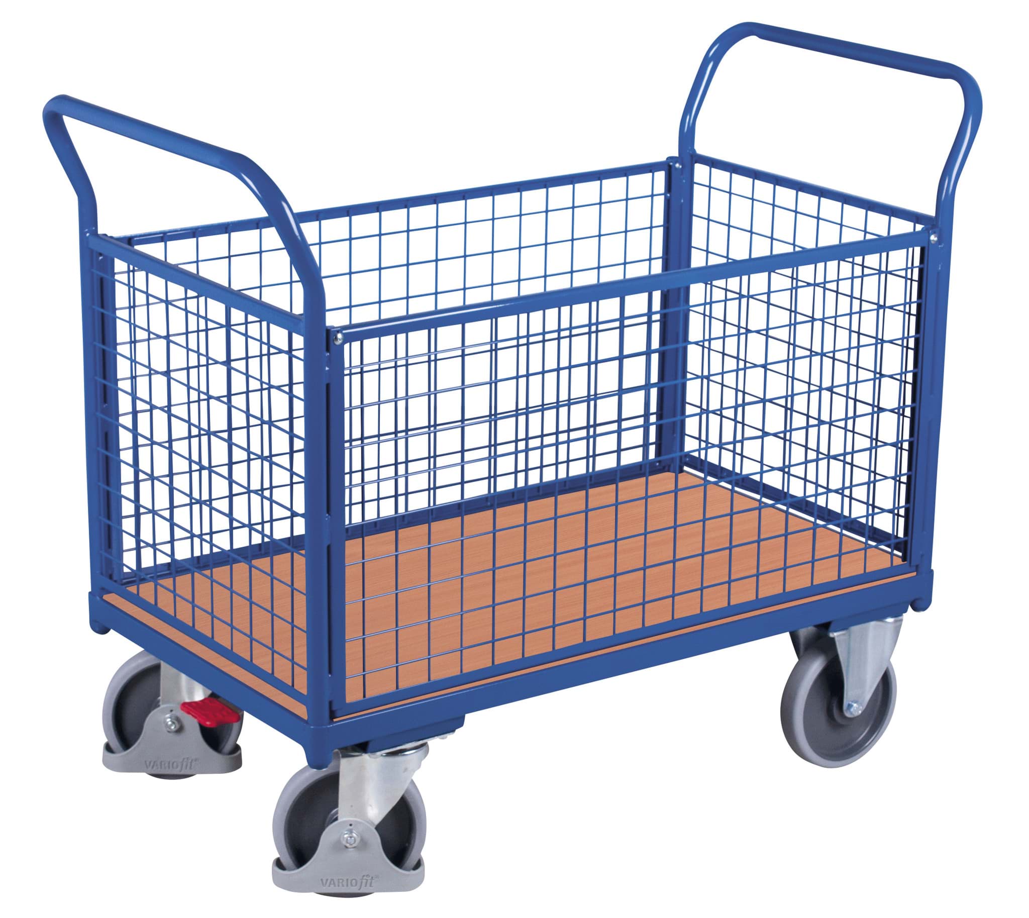 Vierwandwagen 850 x 450 mm BxT mit Gitterwänden