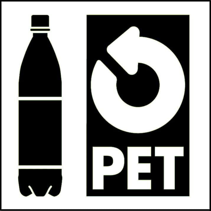 Logo Etikette für PET-Abfall