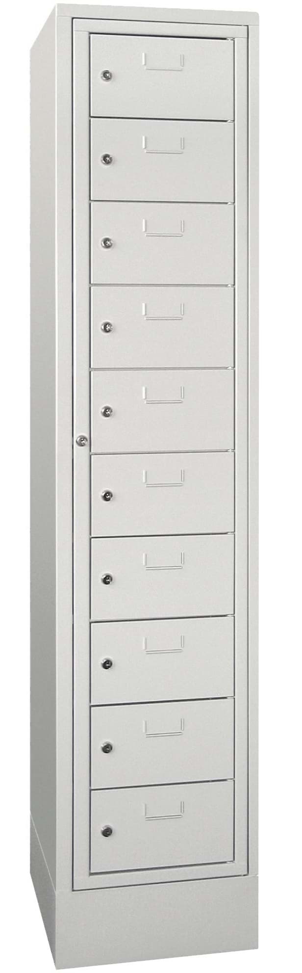 Wäscheverteilschrank, 10 Fächer, 1850x400x500 mm HxBxT auf Sockel