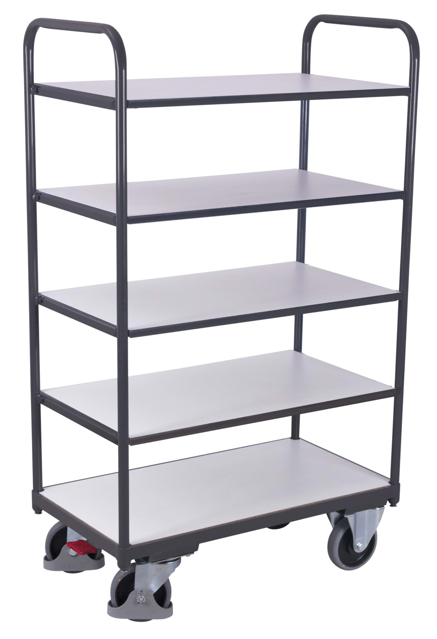 ESD-Etagenwagen, 5 Ladeflächen, 910 x 500 x 1.530 mm BxTxH