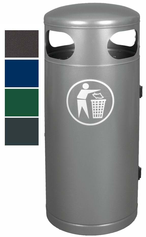 Stand-Abfallbehälter, Inhalt 60 Liter, feuerverzinkt + pulverbeschichtet, zum aufdübeln