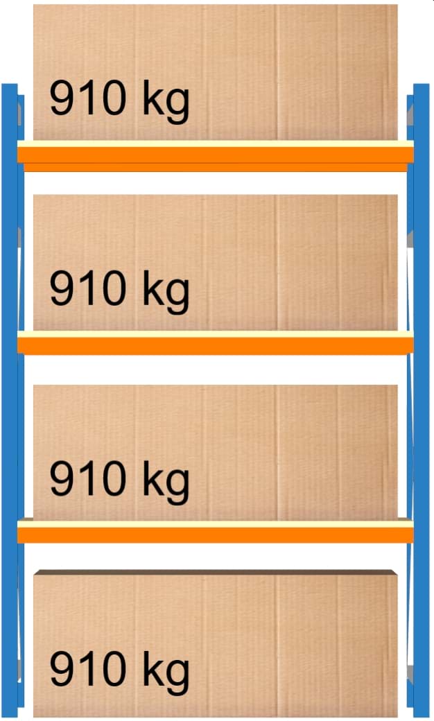 Weitspann-Grundregal, 2000x1250x800 mm HxLxT, Holzfachebenen