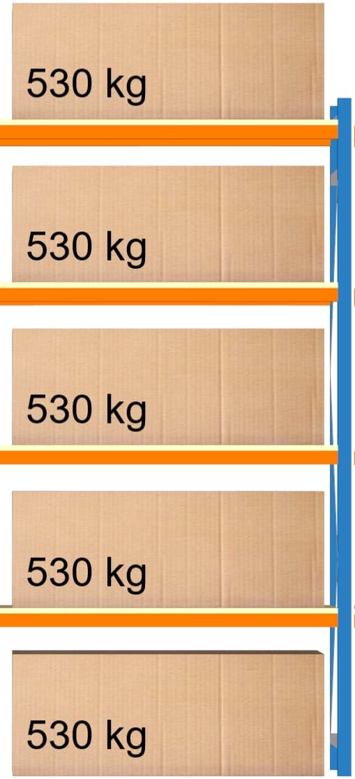 Weitspann-Anbauregal, 2500x1250x600 mm HxLxT