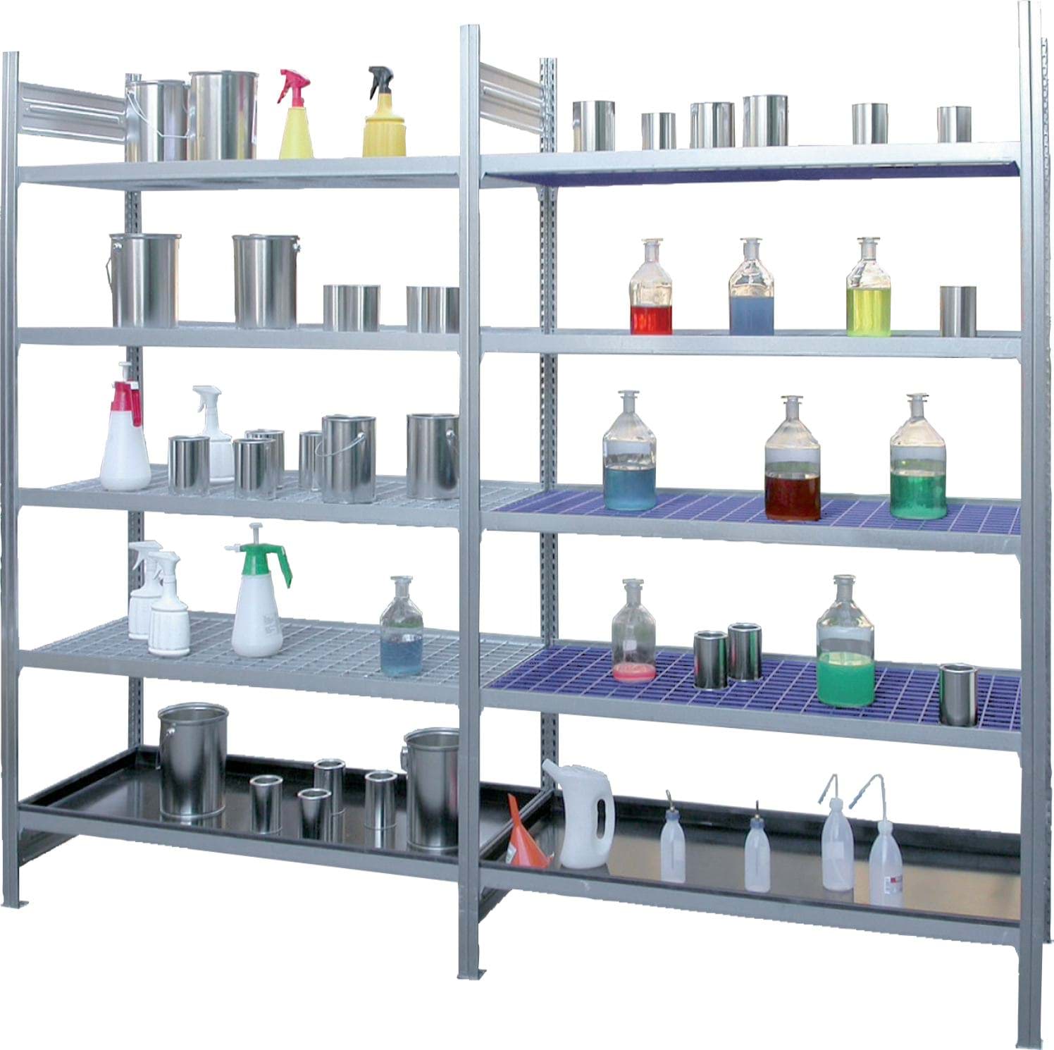 Gefahrenstoffregal für aggressive Flüssigkeiten