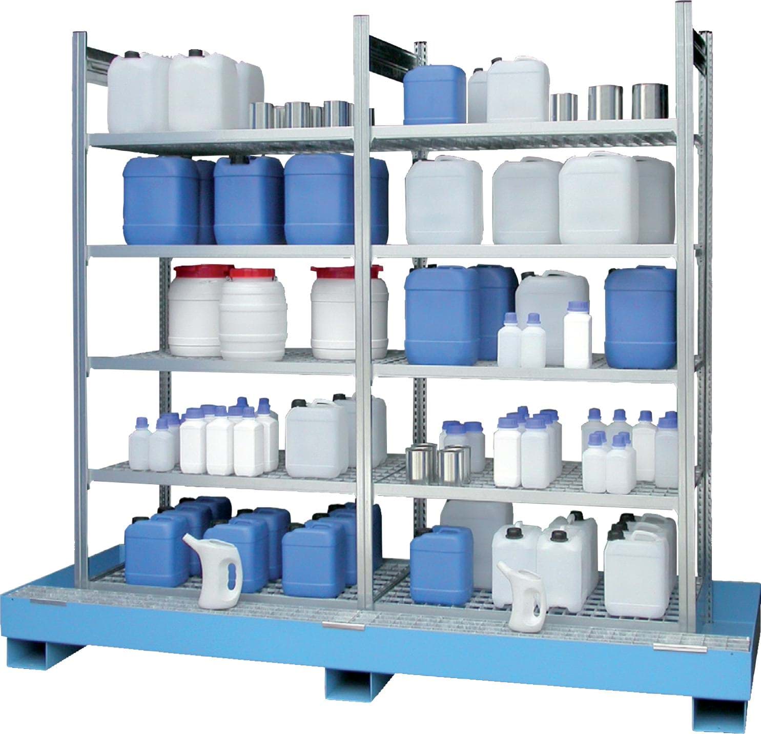 Gefahrenstoff-Doppelregal, Breite 2085 mm