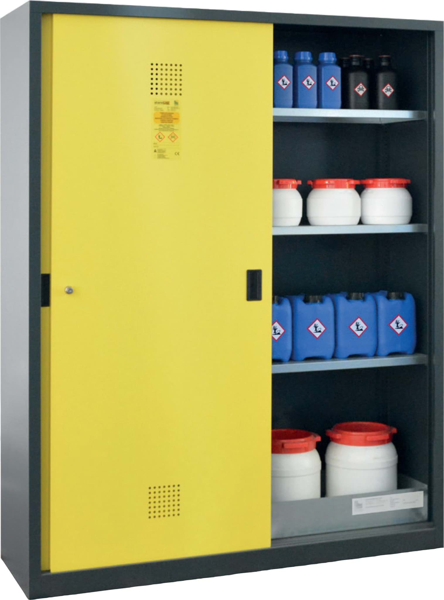 Gefahrenstoff-/Umweltschrank 1950 x 1500 x 500 mm HxBxT mit Schiebetüren