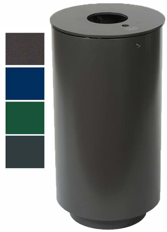Schwerer-Stand-Abfallbehälter mit Ascher, Inhalt 50 Liter, zum aufdübeln
