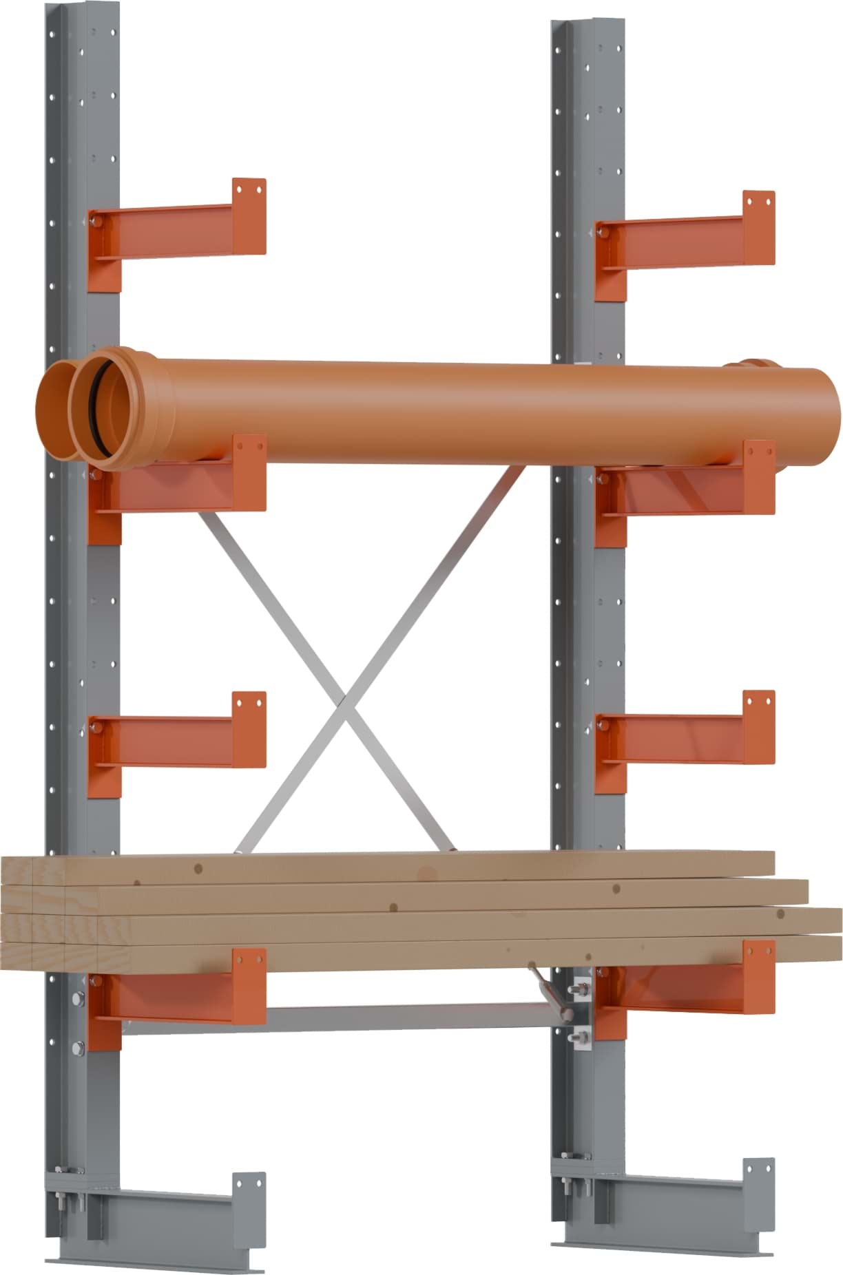 Kragarmregal Grundregal, einseitig, 2000x1000mm HxB