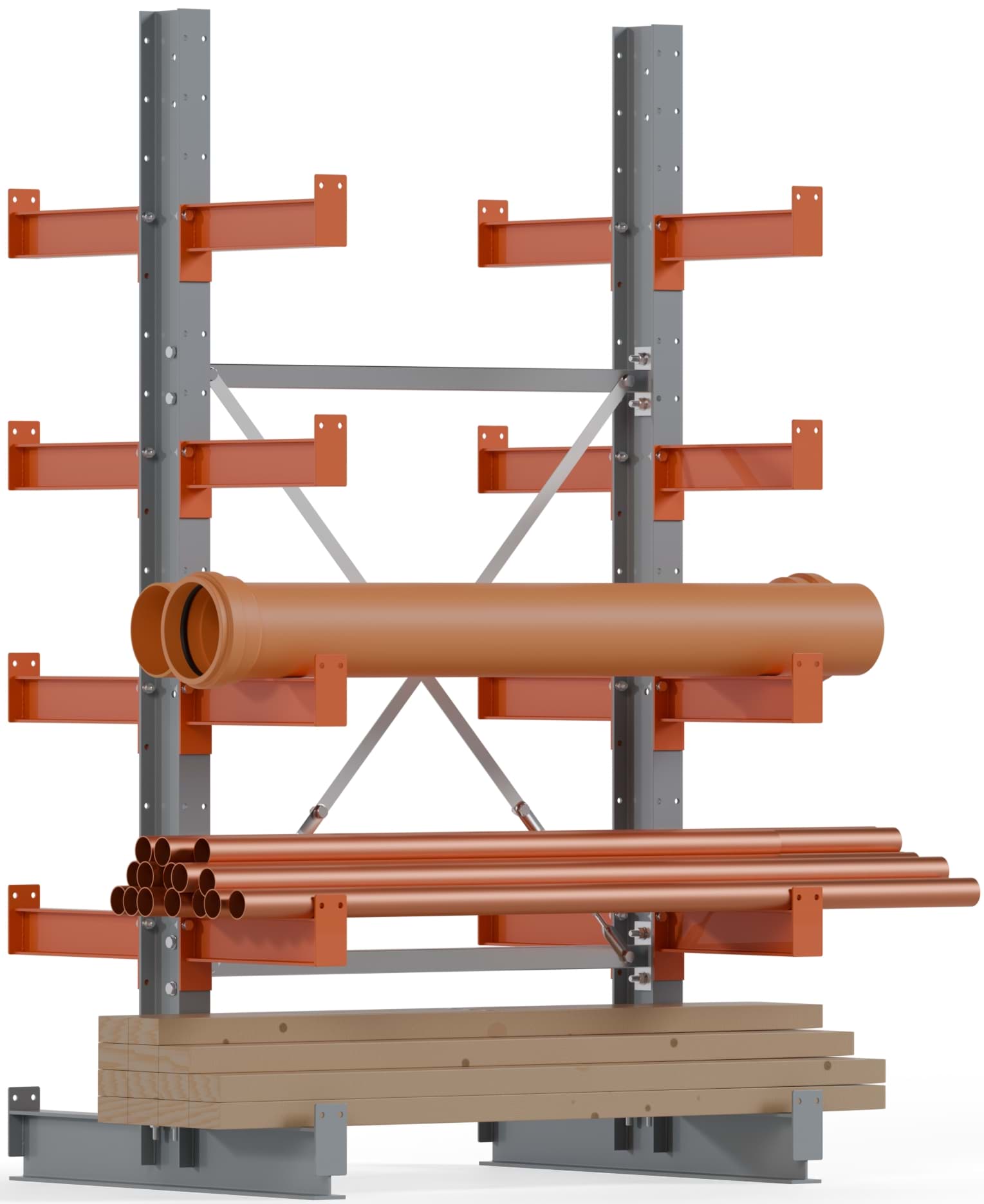 Kragarmregal Grundregal, doppelseitig, 2000x1000mm HxB