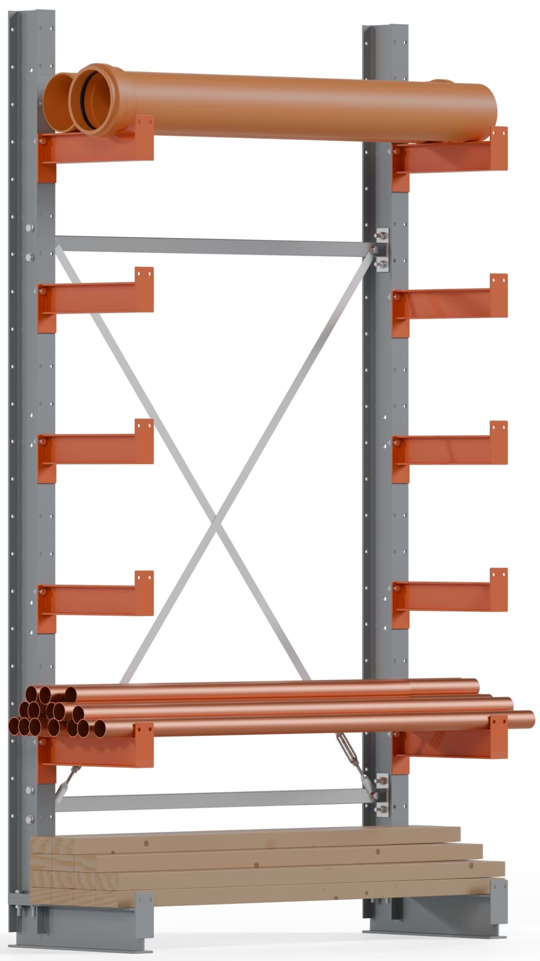 Kragarmregal Grundregal, einseitig, 2500x1280mm HxB