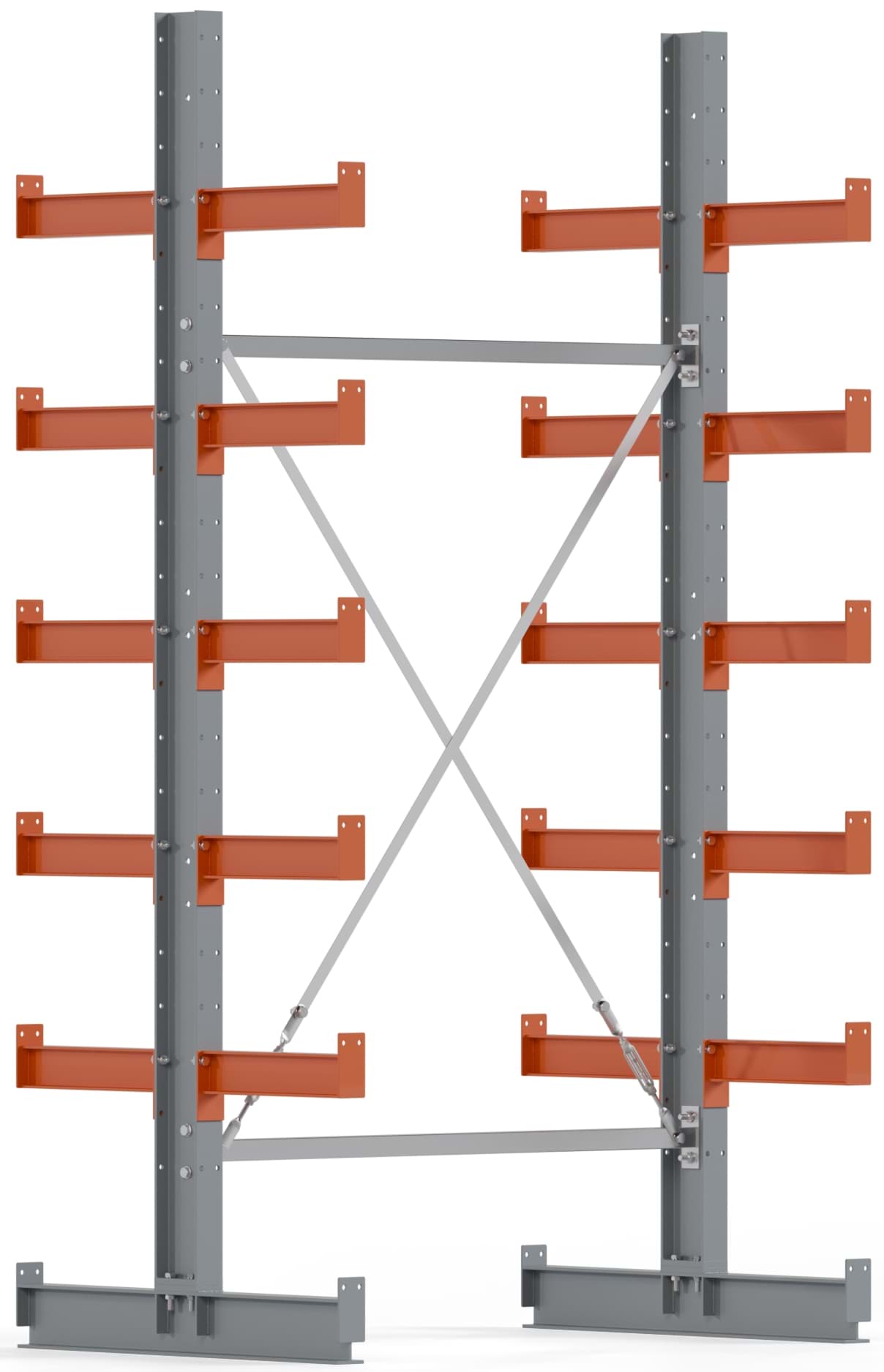 Kragarmregal Grundregal, doppelseitig, 2500x1280mm HxB