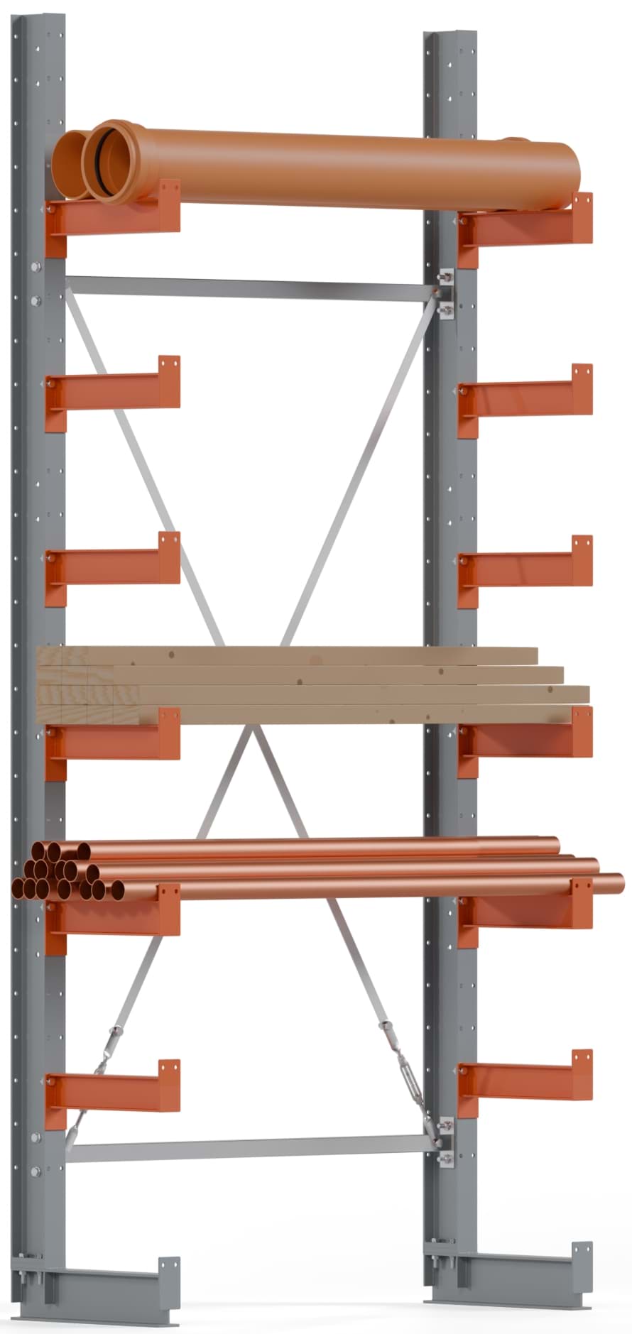 Kragarmregal Grundregal, einseitig, 3000x1280mm HxB
