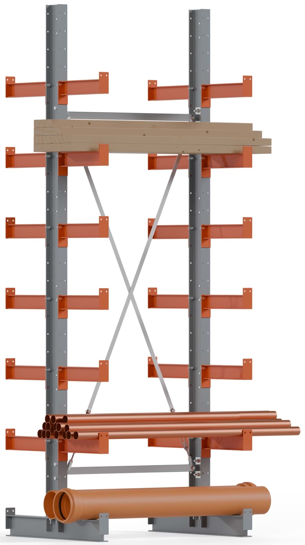 Kragarmregal Grundregal, doppelseitig, 3000x1000mm HxB