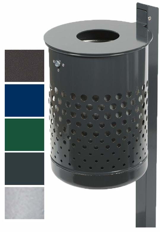 Abfallbehälter mit Pfosten, Inhalt 50 L, zum einbetonieren
