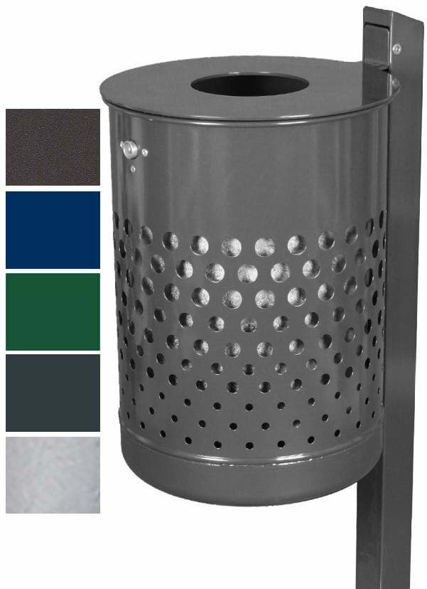 Abfallbehälter mit Pfosten, Inhalt 35 L, zum einbetonieren