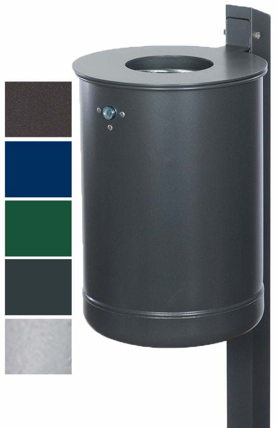 Abfallbehälter mit Pfosten, Inhalt 50 L, zum einbetonieren