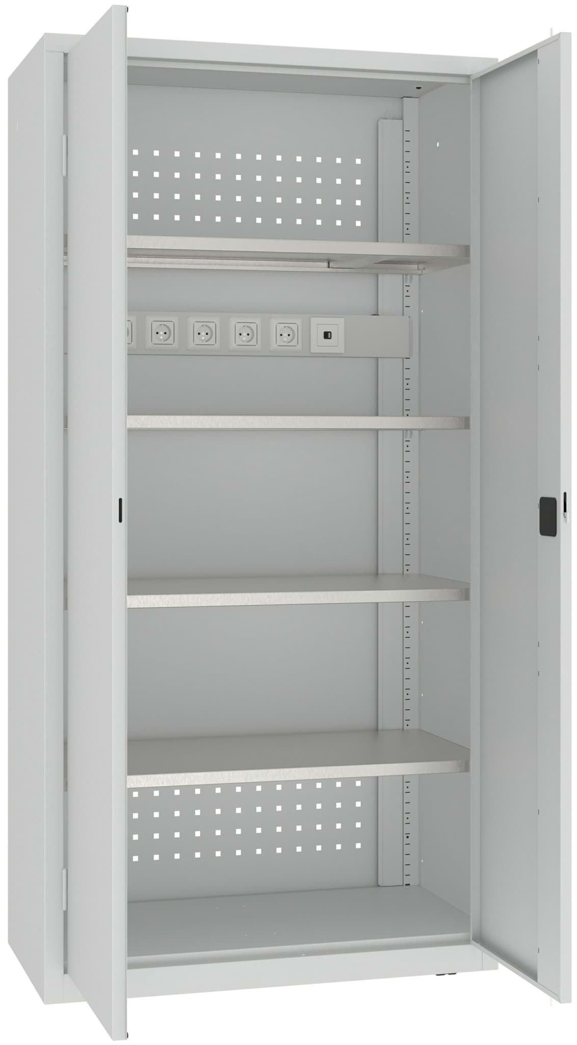 Mehrzweckschrank mit Steckdosen, 1990x1000x500 mm HxBxT, MSWV 210/5-36