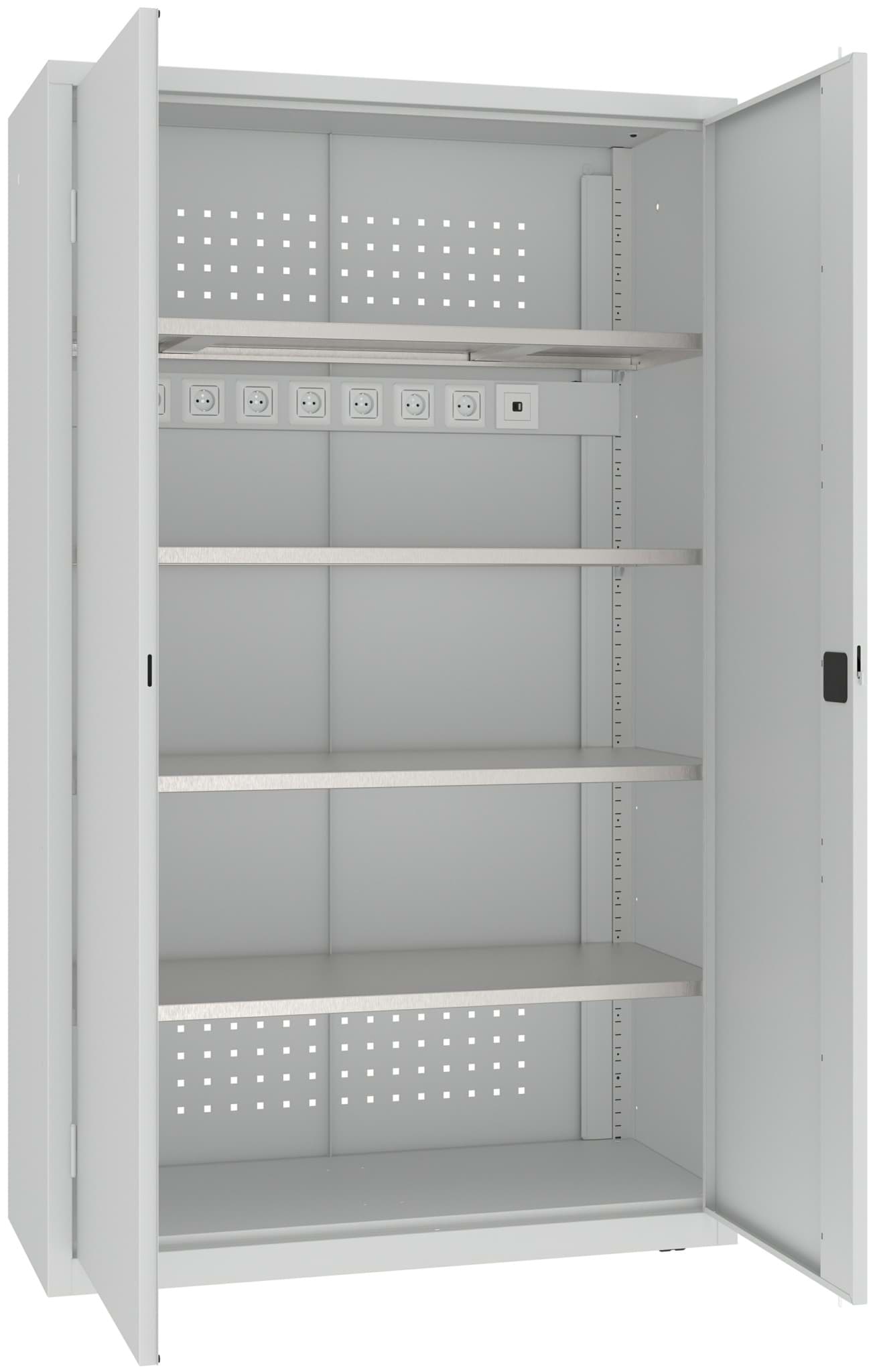 Mehrzweckschrank mit Steckdosen, 1990x1200x500 mm HxBxT, MSWV 212/5-36