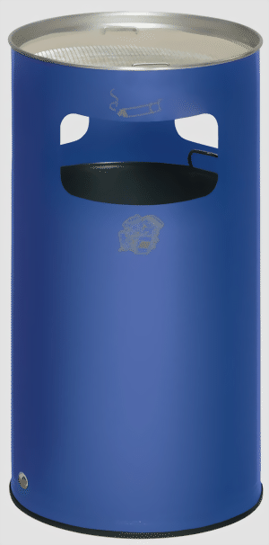 Abfallsammler-Ascher-Kombination H 75 K, Farbe RAL 5010 enzianblau
