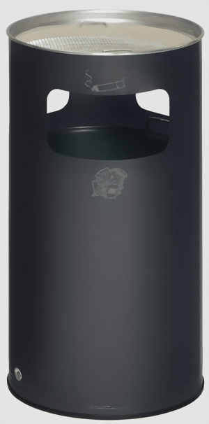 Abfallsammler-Ascher-Kombination H 75 K, Farbe RAL 7021 anthrazit
