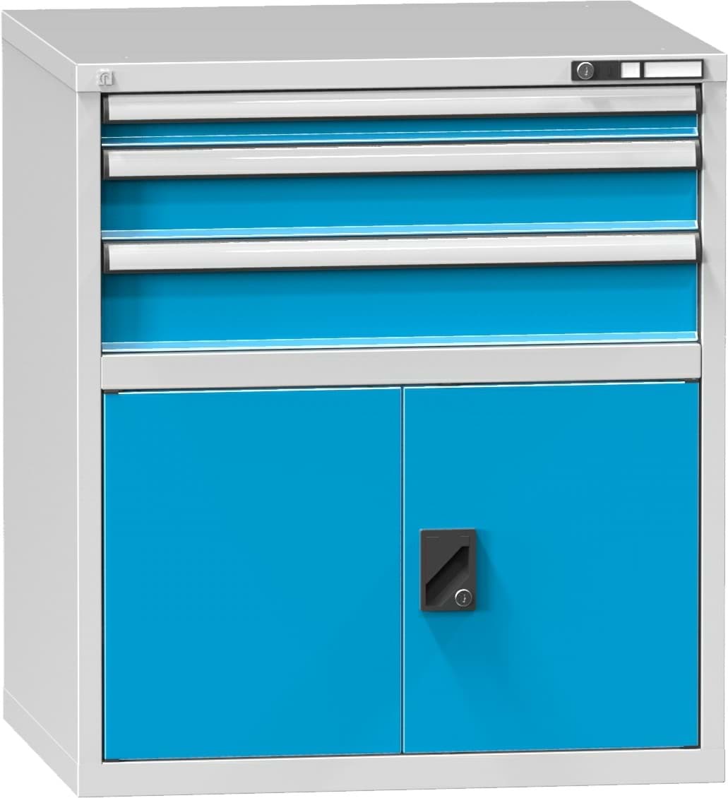 Schubladenschrank, 3 x Schublade, 1 x Türe, 990x884x780 mm HxBxT