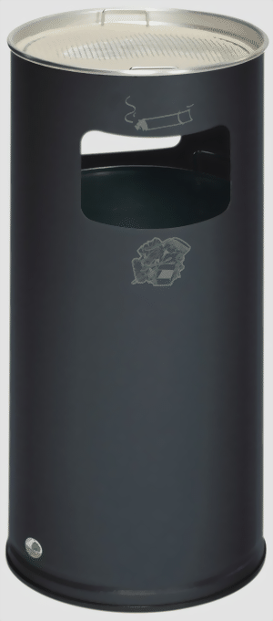 Abfallsammler-Ascher-Kombination H 70 K, Farbe RAL 7021 anthrazit
