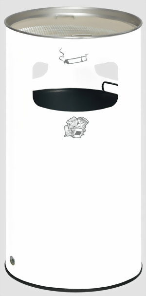 Abfallsammler-Ascher-Kombination H 75 K, Farbe RAL 9016 verkehrsweiss
