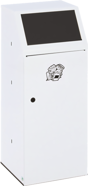 Wertstoffsammler Typ WSG 69, Korpus weiss (9016), Klappe anthrazit (7021), für 110 Liter Säcke