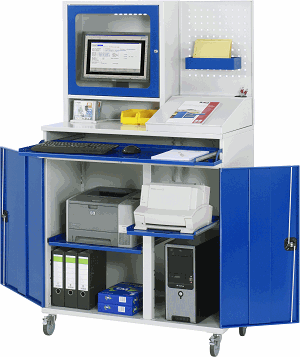 Computer-Schrank - Modell 67, B 1100 x T 520 x H 1860 mm